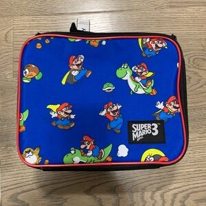 Super Mario 3 double zippered lunch bag lunchbox NWT